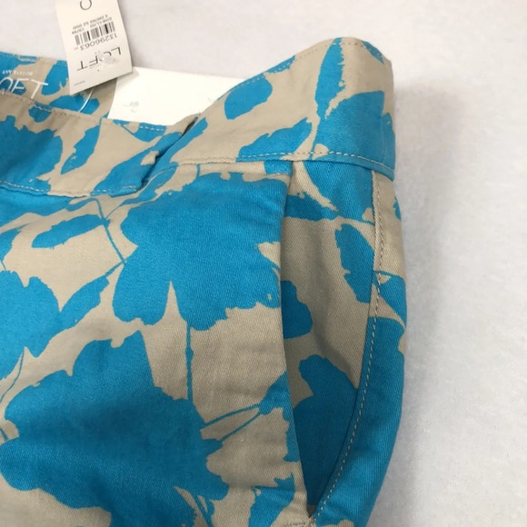 LOFT Shorts Women’s Size 0 Original Blue & Khaki Floral Print New With Tags - Picture 7 of 14
